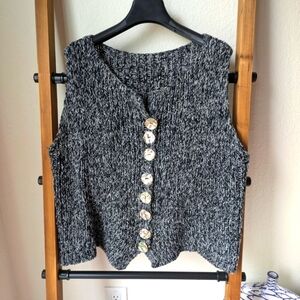 Amy Brill SweTers Women's Gray Knit Cardigan Vest - One Size
